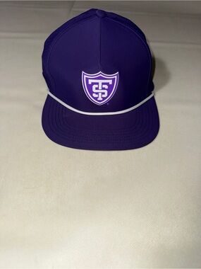 St Thomas Legacy Purple Snapback Hat with White Rope and Shield Crest